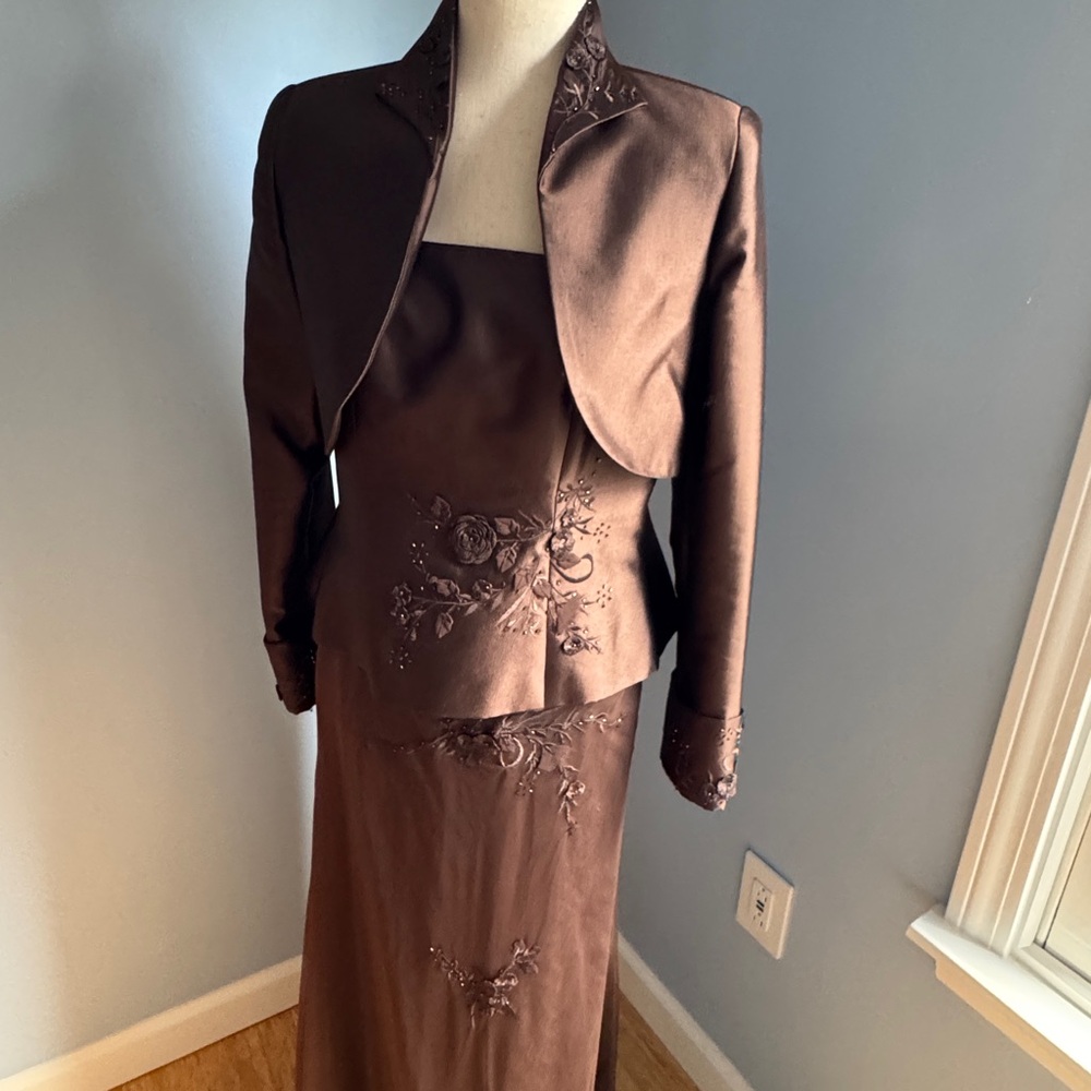 Jovani Brown Silk Wool Blend Garment